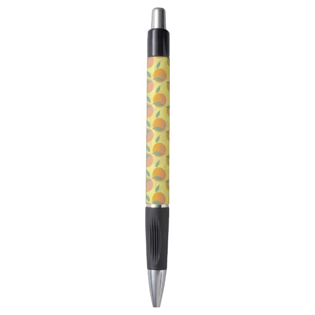 Bolígrafo Fruta con patrón retro de naranja y amarillo (Frente vertical)