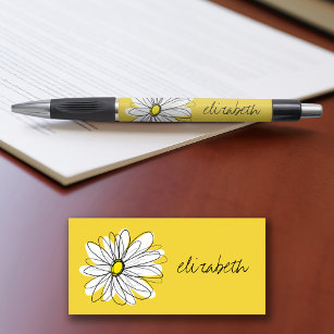 Bolígrafo Gimnasio amarillo y blanco con texto Personalizado