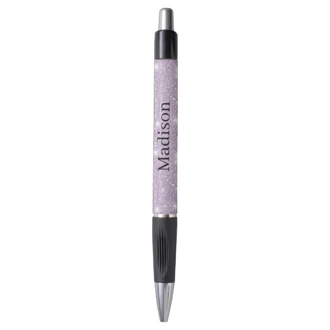 Bolígrafo Girly Lavender Faux Glitter Sparkle (Frente vertical)