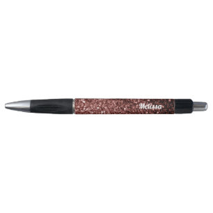 Bolígrafo Glam Brown Purpurina Rojo chispea personalismo