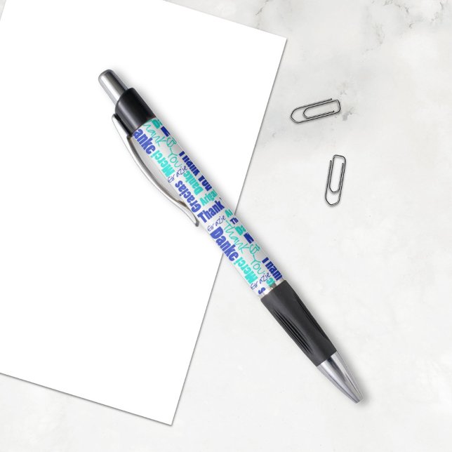 Bolígrafo Gracias a Word Multilingüe Cloud Blue ( The gratitude pen is a nice gift idea for volunteers, teacher or other people you want to thank. )