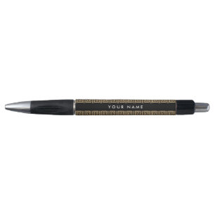 Bolígrafo Griego Meander Key Brown, Tu Nombre, Personalizar