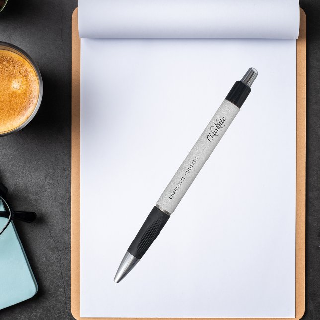 Bolígrafo Guion de nombre de monograma de plata (Subido por el creador)