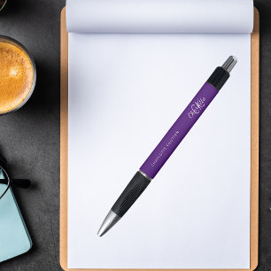 Bolígrafo Guión de nombre de monograma púrpura