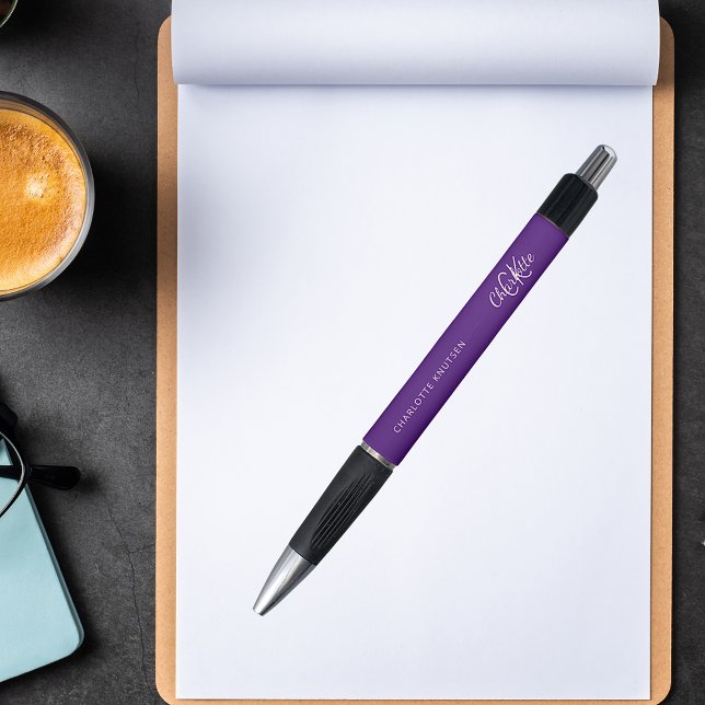 Bolígrafo Guión de nombre de monograma púrpura (Subido por el creador)