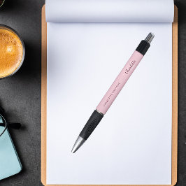 Bolígrafo Guión de nombre de monograma rosa Rubor