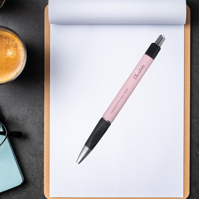 Bolígrafo Guión de nombre de monograma rosa Rubor (Subido por el creador)
