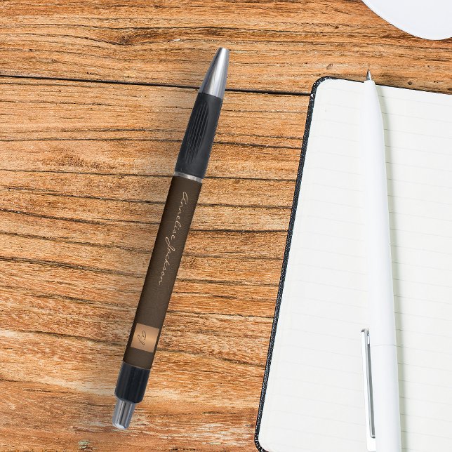 Bolígrafo Guion elegante de nombre en oro monogramado (Subido por el creador)