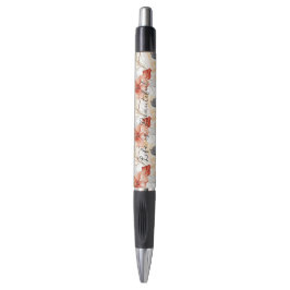 Bolígrafo Hermosa flor azul y blanca de la pradera femenina
