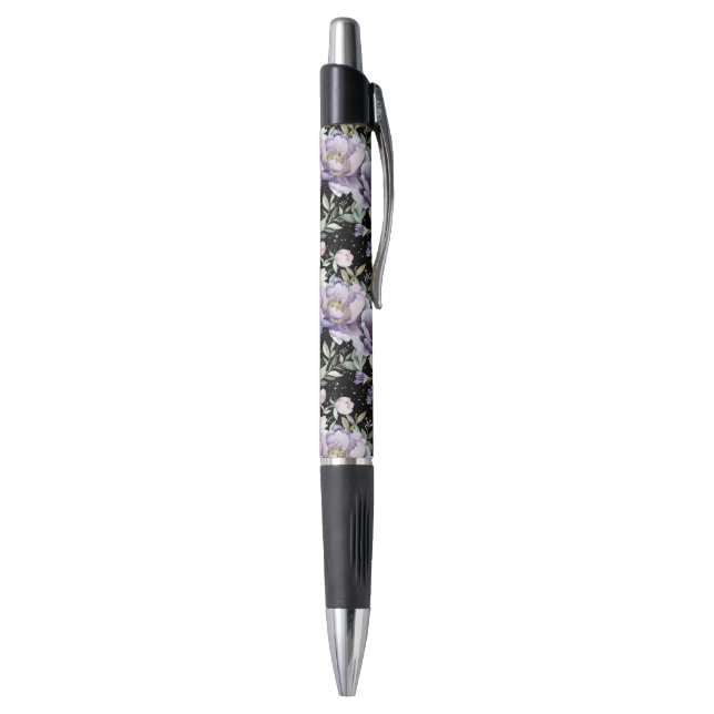 Bolígrafo Hermosas Flores Blancas Purpúreas (Parte inferior (Vertical))