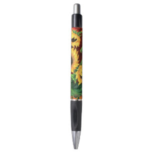 Bolígrafo Hermosos tres girasoles: pintura artística mixta