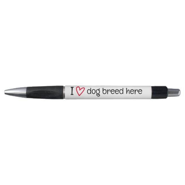 Bolígrafo I Love Add Your Favorite Dog Breed Personalized (Anverso)