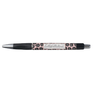 Bolígrafo Impresión de Cheetah de Leopardo Gris rosa de Moda