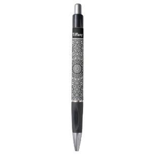 Bolígrafo Lápiz de patrón de Mandala en blanco y negro con n