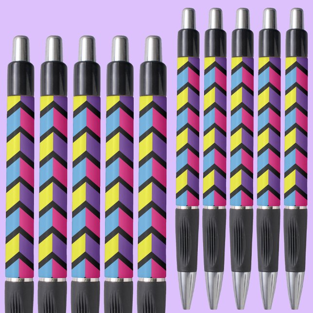 Bolígrafo Lápiz de tinta negra de patrón colorido (Subido por el creador)