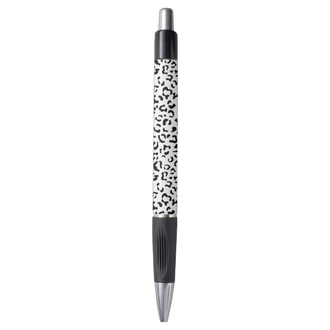 Bolígrafo Leopard Print, Leopard Spots, Negro Y Blanco (Frente vertical)