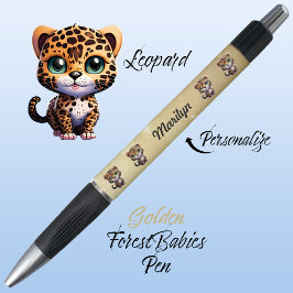Bolígrafo Leopardo, oro de gatos singulares y singulares