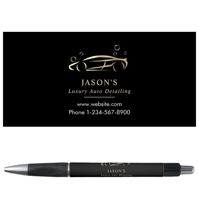 Bolígrafo Limpieza automática de coches de lujo negro y dora (Black & Gold Luxury Auto Detailing Car Cleaning Pen)