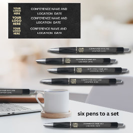 Bolígrafo Logo Business Conference Faux Leather Texture