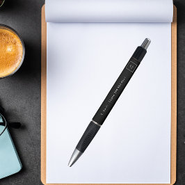 Bolígrafo Logo de negocios teléfono con nombre blanco negro