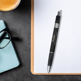 Bolígrafo Logo del negocio del nombre del monograma blanco n