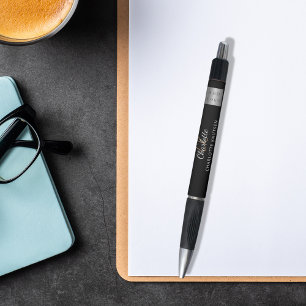 Bolígrafo Logo del negocio del nombre del monograma blanco n