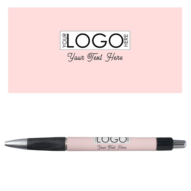 Bolígrafo Logo profesional Retro Script Texto rosa (Professional Business Logo Retro Script Text Pink Pen)