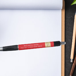 Bolígrafo logotipo de nombre de empresa de negocios rojos te