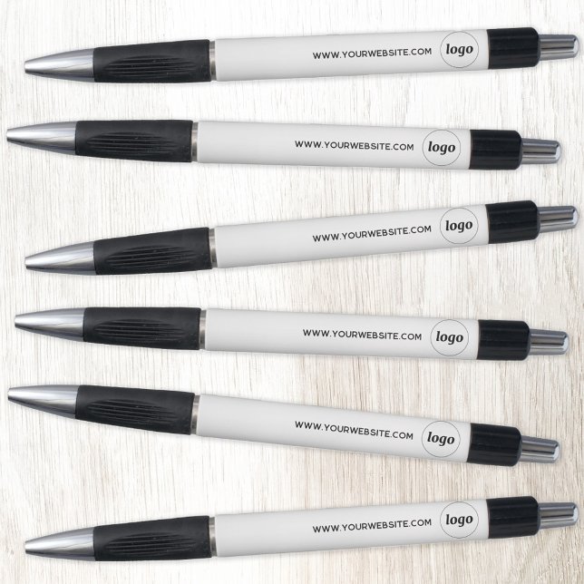 Bolígrafo Logotipo sencillo con promoción de negocios en sit (Simple logo with custom text business branding promotional website address pen)
