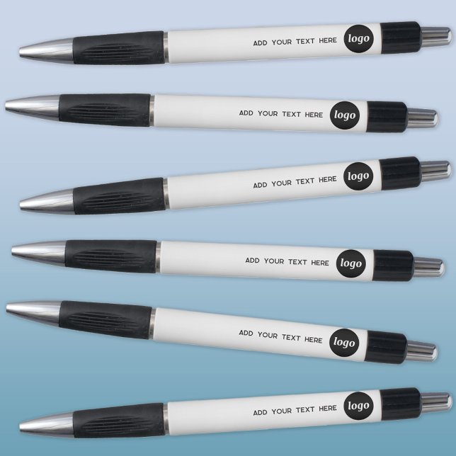 Bolígrafo Logotipo Simple Con Texto Promocional Empresarial  (Logo with custom text business promotional pens)