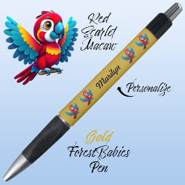 Bolígrafo Loro de Macaw, 🦜 de oro animal de ave tropical
