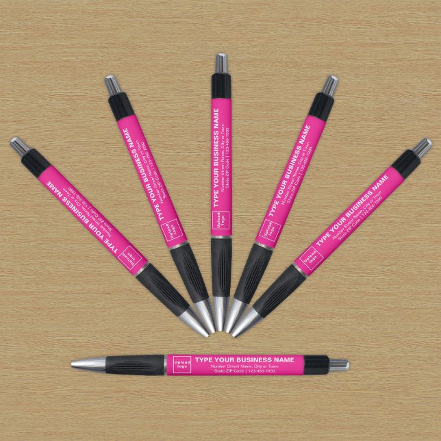 Bolígrafo Marca comercial rosa en pluma (Pen with pink barrel and your business brand)