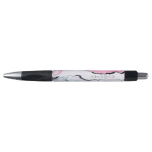 Bolígrafo Mármol rosado y negro