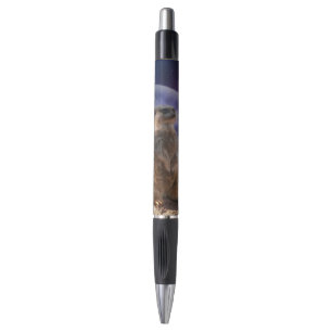Bolígrafo Meerkat Y Luna Completa, Pluma De Tinta Negra