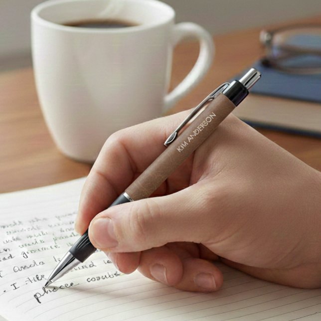 Bolígrafo Minimalist Aged Leather Style Design Personalized (Subido por el creador)