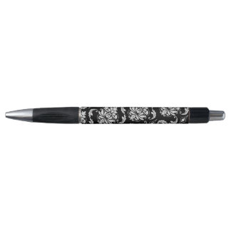 Bolígrafo Modelo floral blanco y negro clásico del damasco