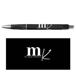 Bolígrafo Monograma Blanco Negro Minimalista Moderno