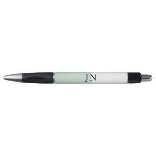 Bolígrafo Monograma Bloque de Color Verde Pastel Blanco Pret