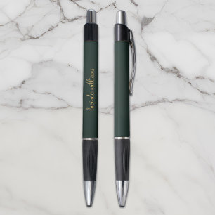 Bolígrafo Monograma de escritura de oro de la Moda verde osc