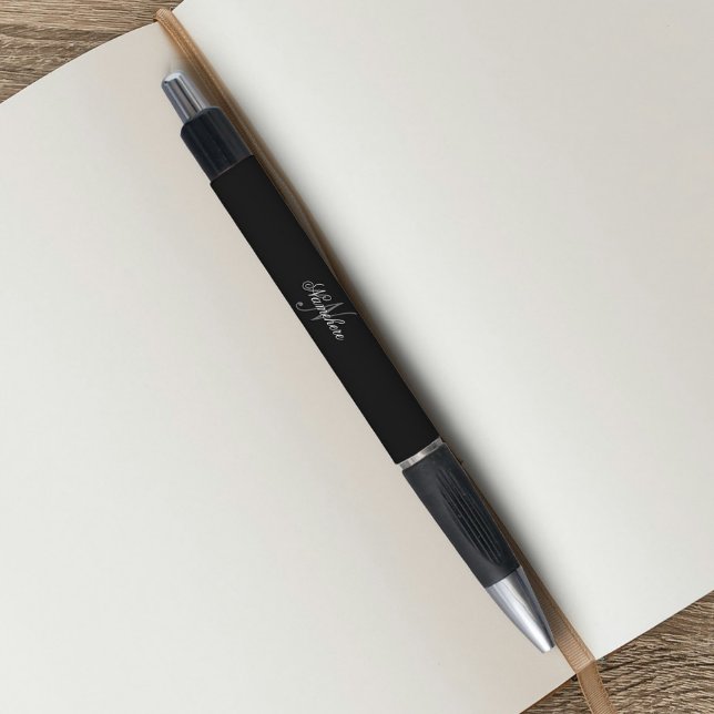 Bolígrafo Monograma de nombre en blanco y negro personalizad (Subido por el creador)