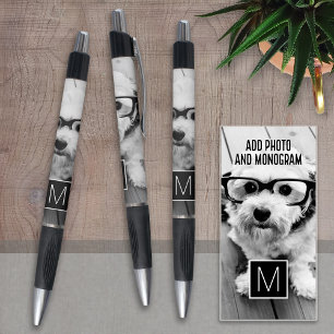 Bolígrafo Monograma de Personalizado de Collage de fotos neg