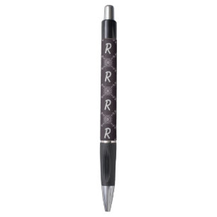 Bolígrafo Monograma del patrón abstracto negro