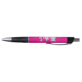 Bolígrafo Monograma elegante rosa blanco personal