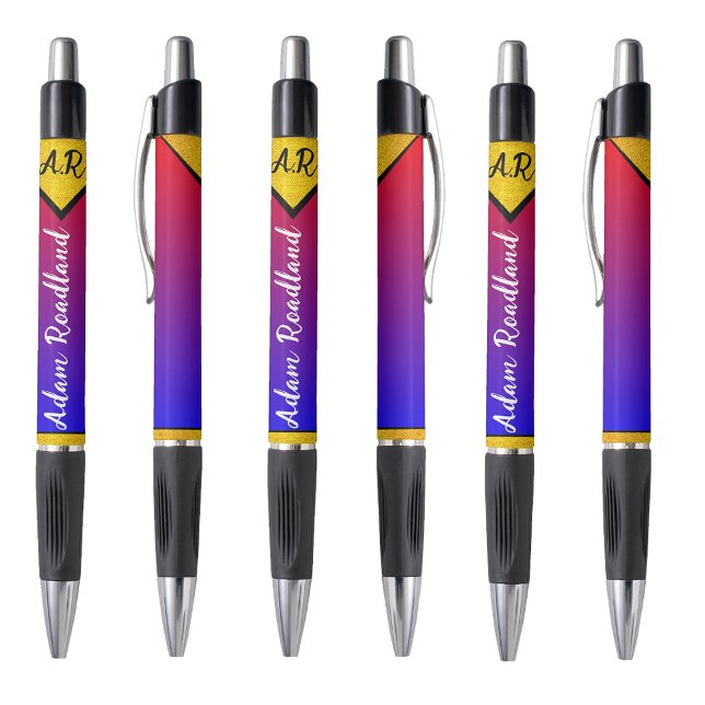 Bolígrafo Monograma inicial asequible, lujo moderno (contemporary color scheme with personalized monogram details)