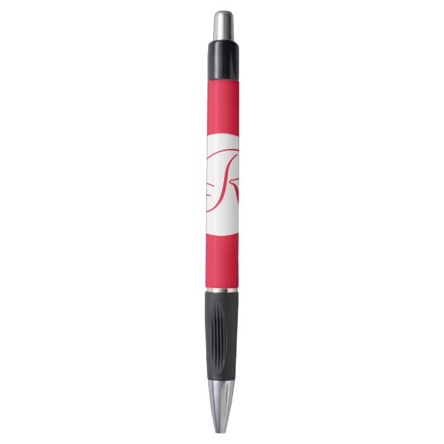 Bolígrafo Monograma negrita del círculo rojo (Frente vertical)
