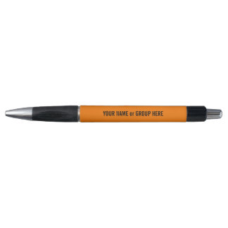 Bolígrafo Naranja de promoción de texto y nombre de grupo pe