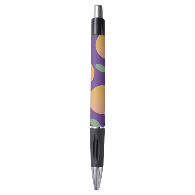 Bolígrafo Naranja Greenery Fruit Pattern Purple (Frente vertical)