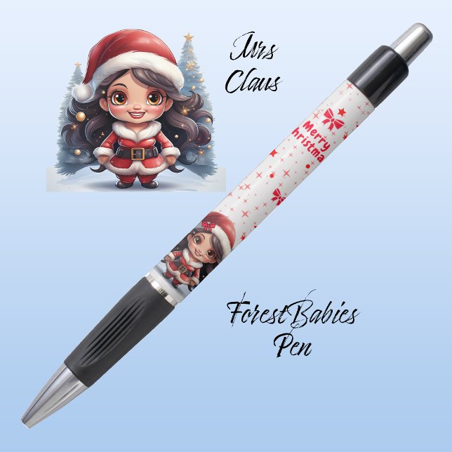 Bolígrafo Navidades Cute Sra. Santa Xmas Gráfica, Blanco ⛄️ (Subido por el creador)