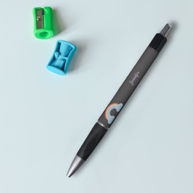 Bolígrafo Negro arcoiris pastel (Pastel Rainbow Black Pen)