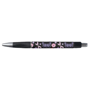 Bolígrafo Negro, rojo, rosa, morado, libélulas, mariposa